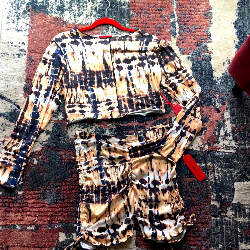 Tye dye biker short set